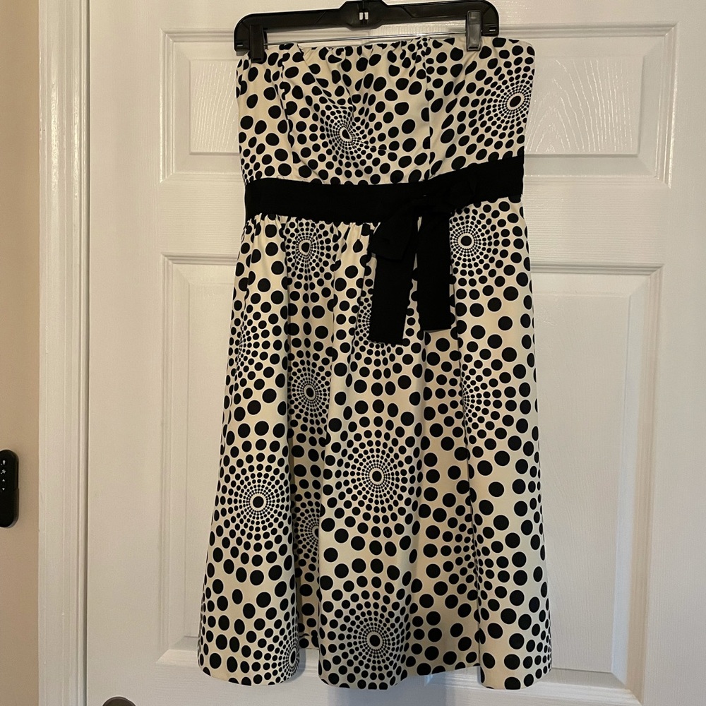 Strapless polka dot dress from The Limited